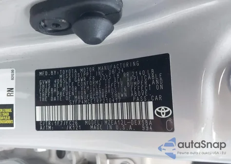 2024 Toyota Corolla Se from USA, damaged, VIN 5YFP4MCE1RP210417